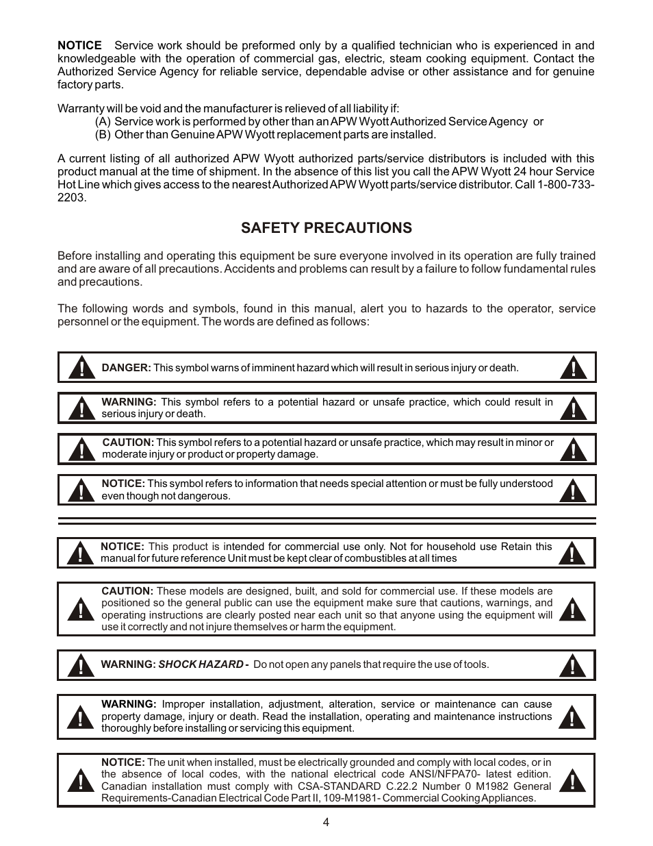 APW Wyott EHP User Manual | Page 4 / 8