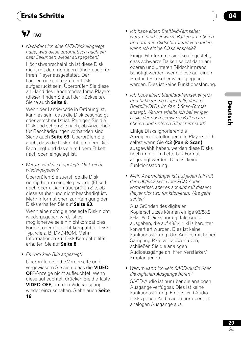 Erste schritte 04, Deutsch | Pioneer DV-656A-S User Manual | Page 103 / 148