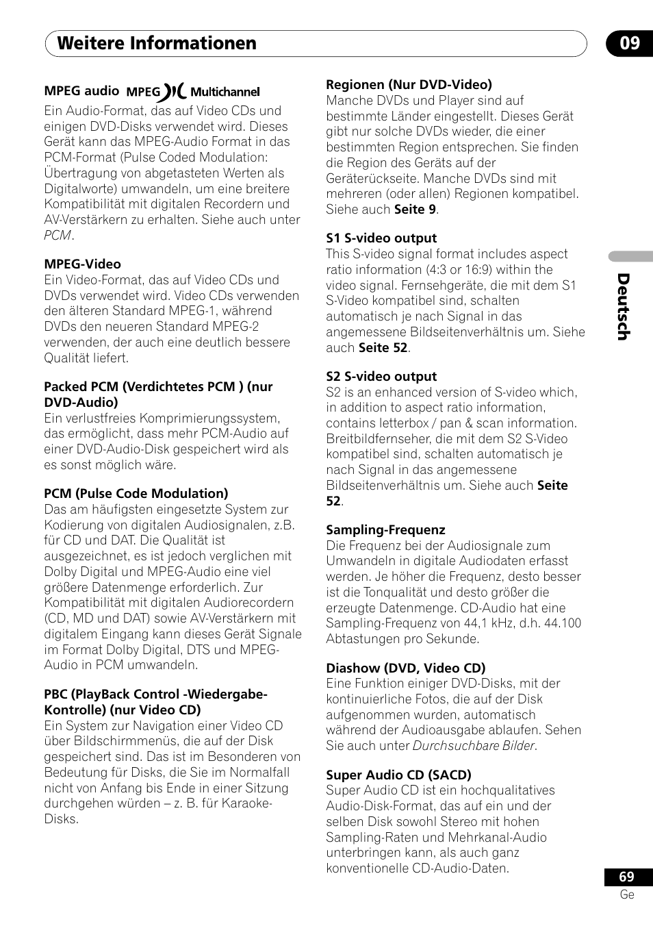 Weitere informationen 09 | Pioneer DV-656A-S User Manual | Page 143 / 148