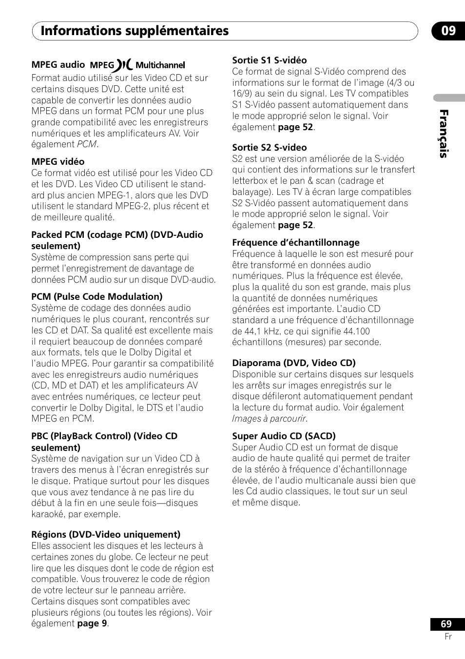 Informations supplémentaires 09 | Pioneer DV-656A-S User Manual | Page 69 / 148