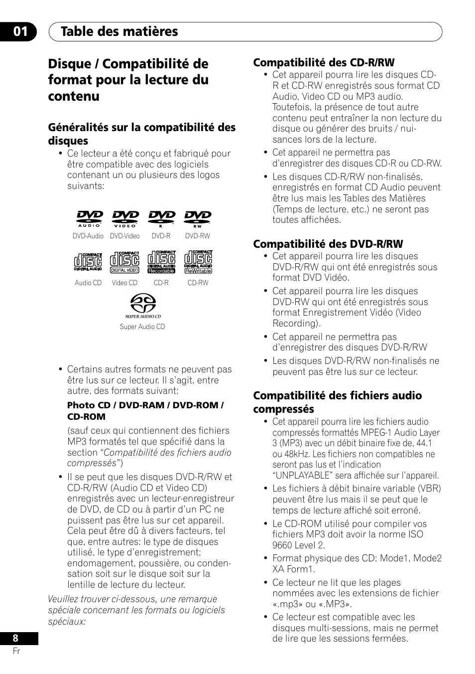 Pioneer DV-656A-S User Manual | Page 8 / 148