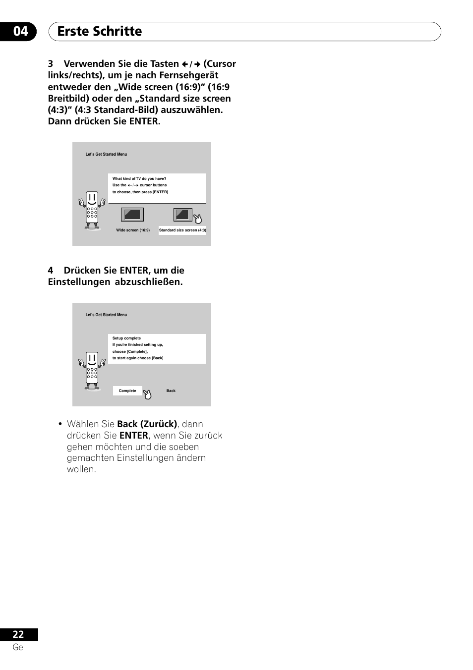 Erste schritte 04, 3verwenden sie die tasten | Pioneer DV-656A-S User Manual | Page 96 / 148