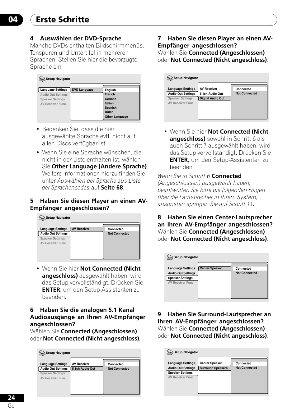 Erste schritte 04 | Pioneer DV-656A-S User Manual | Page 98 / 148