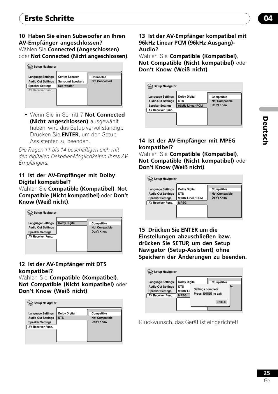 Erste schritte 04, Deutsch | Pioneer DV-656A-S User Manual | Page 99 / 148