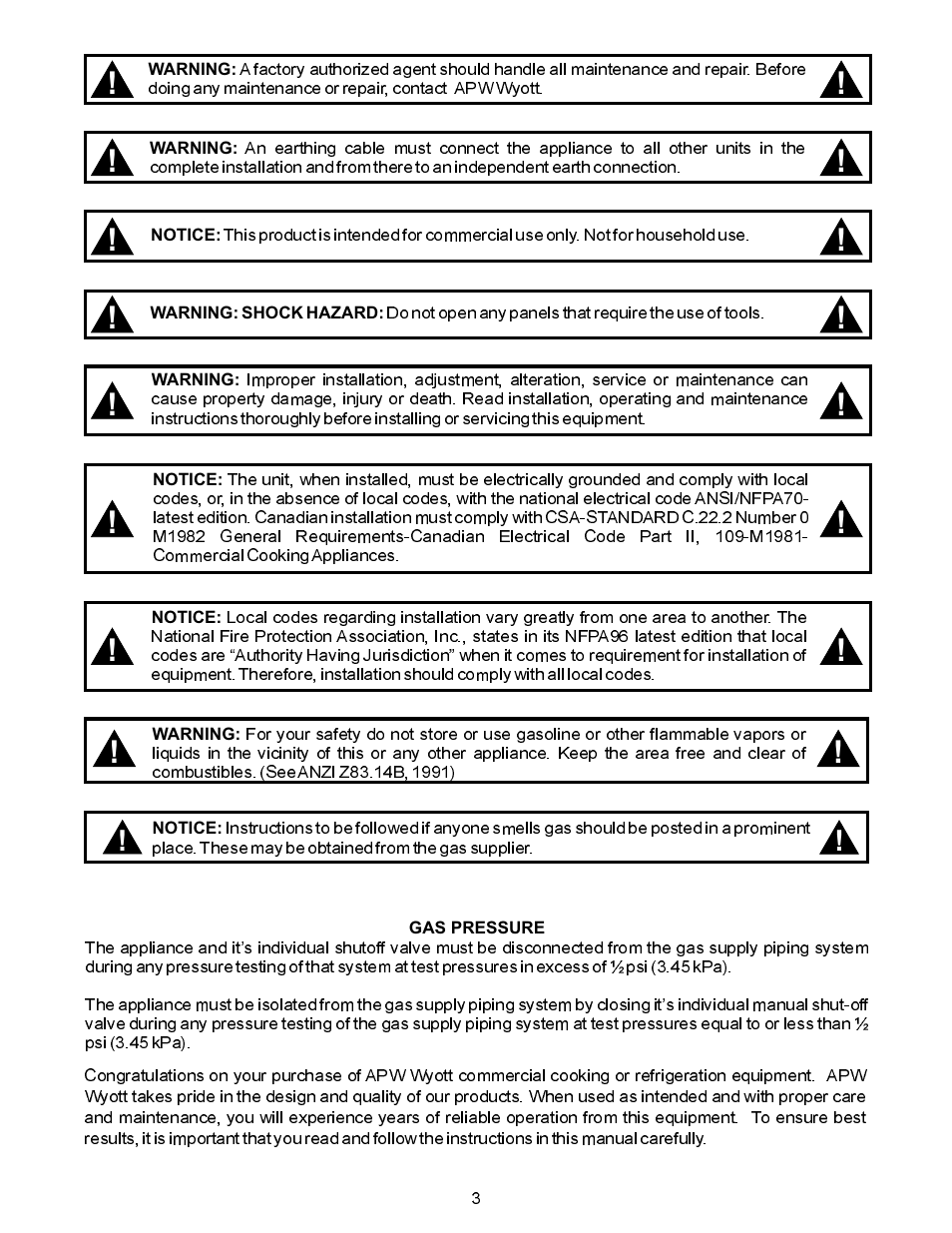 APW Wyott GWW User Manual | Page 3 / 12