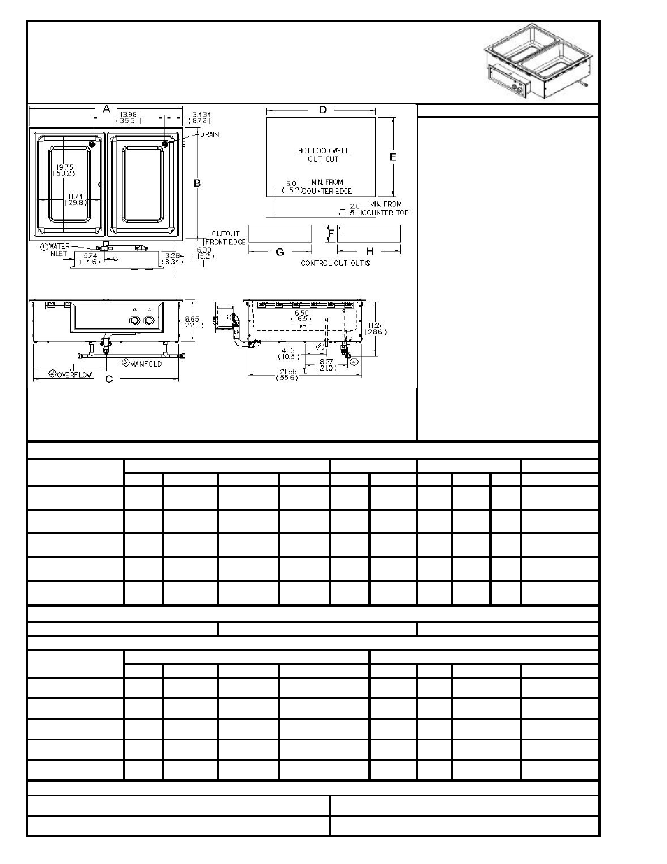 Apw ezfill hot food wells, Cleaning, Operation | Options, General specifications (apw ezfill hot food wells) | APW Wyott HOT FOOD WARMER User Manual | Page 7 / 24