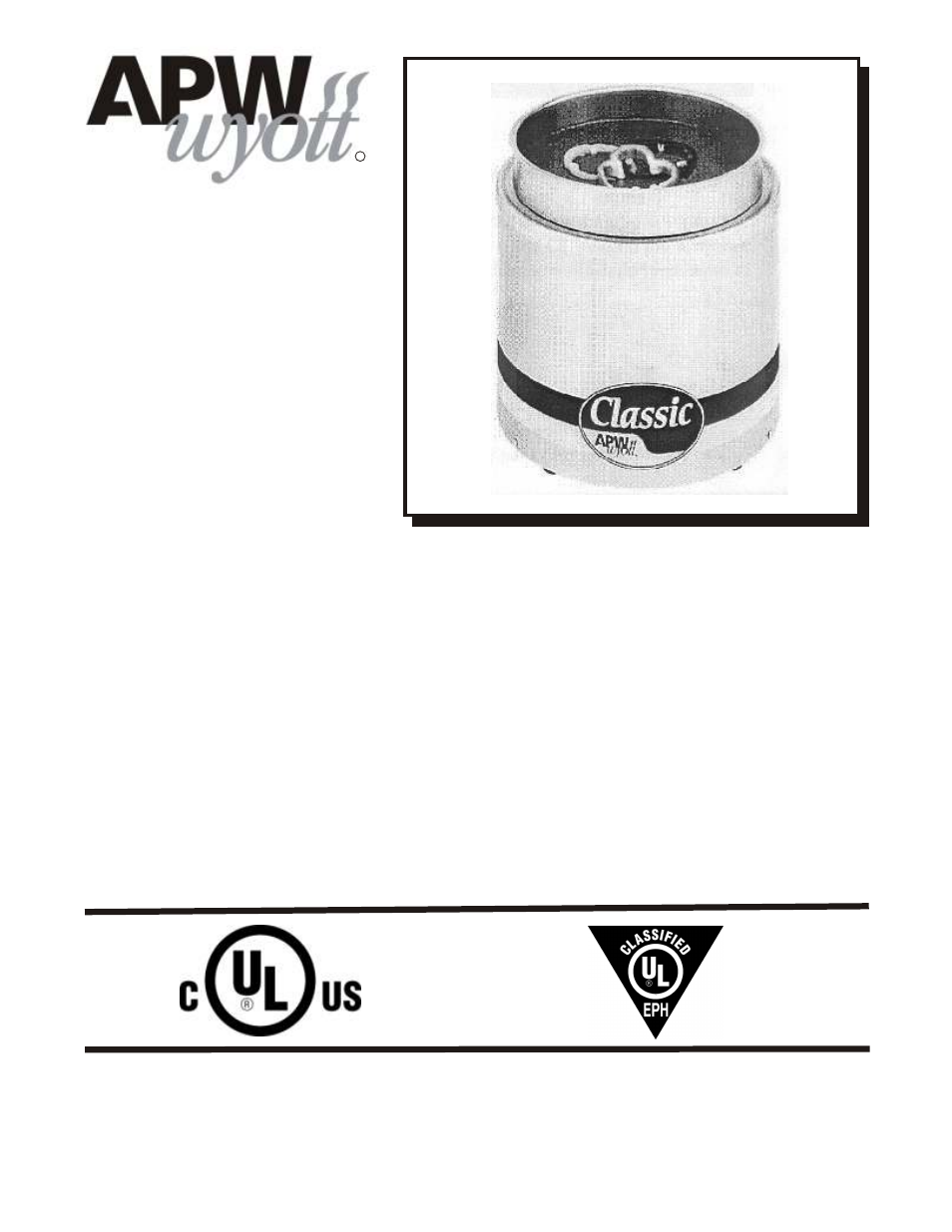 APW Wyott RCW - 11 User Manual | 8 pages
