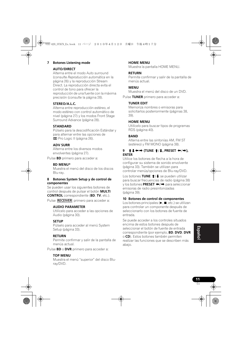 Pioneer VSX-420-K User Manual | Page 143 / 180