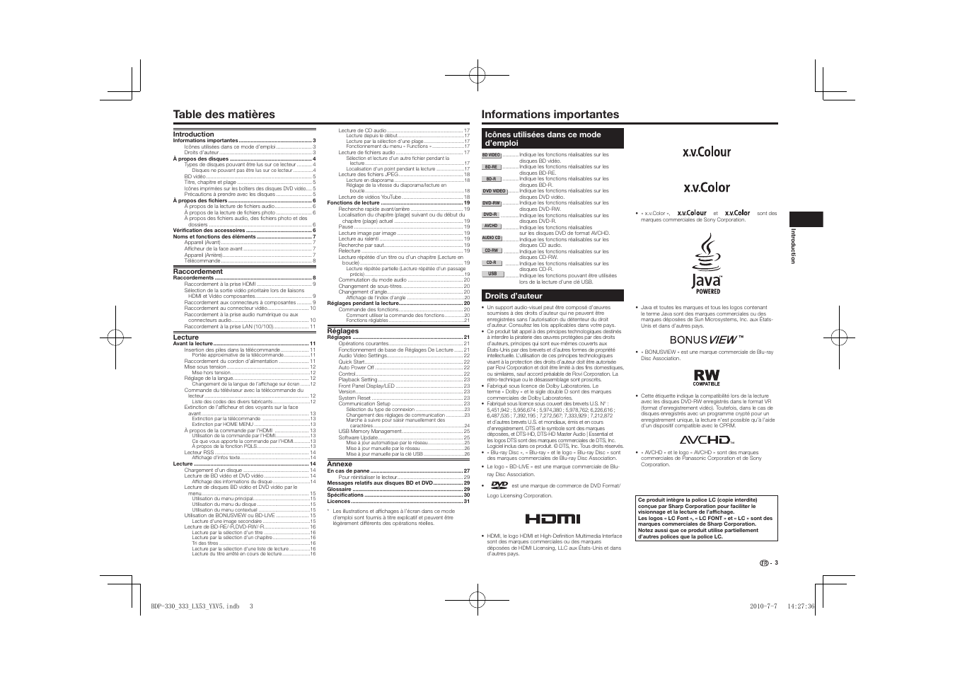 Pioneer BDP-LX53 User Manual | Page 3 / 156