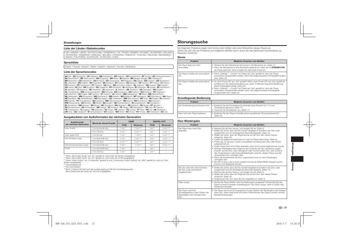 Storungssuche | Pioneer BDP-LX53 User Manual | Page 59 / 156