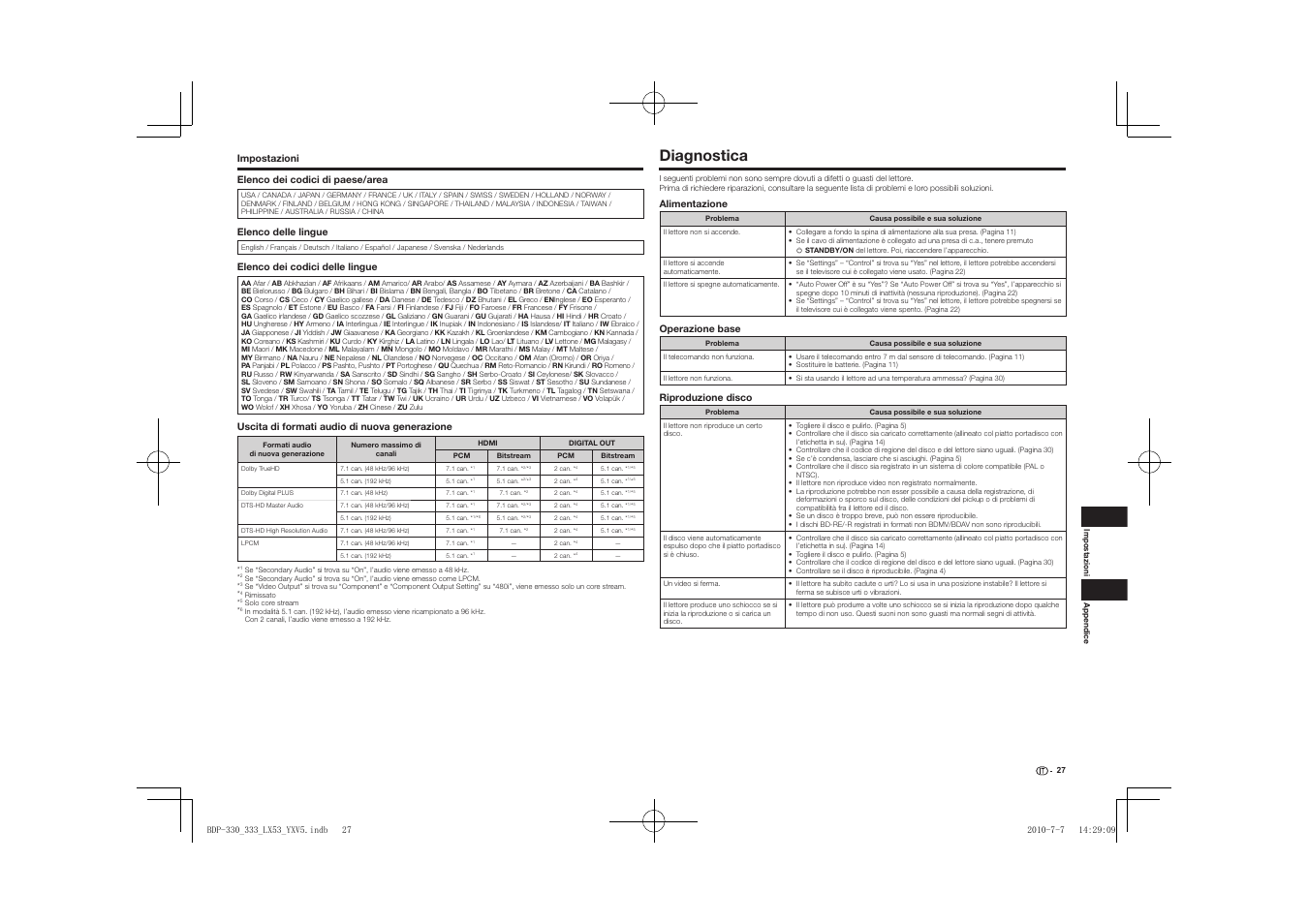 Diagnostica | Pioneer BDP-LX53 User Manual | Page 89 / 156