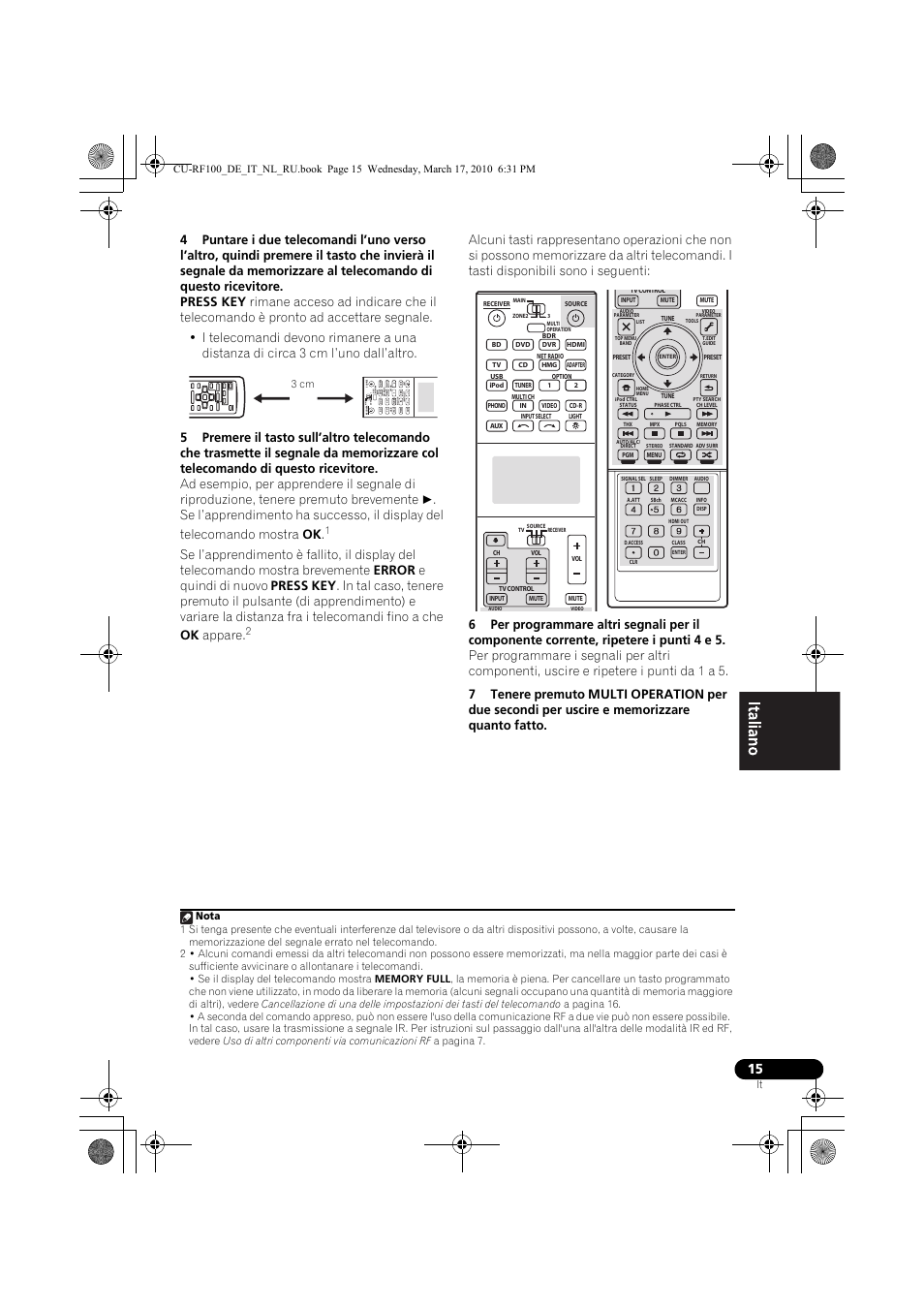 3 cm | Pioneer CU-RF100-U User Manual | Page 41 / 108