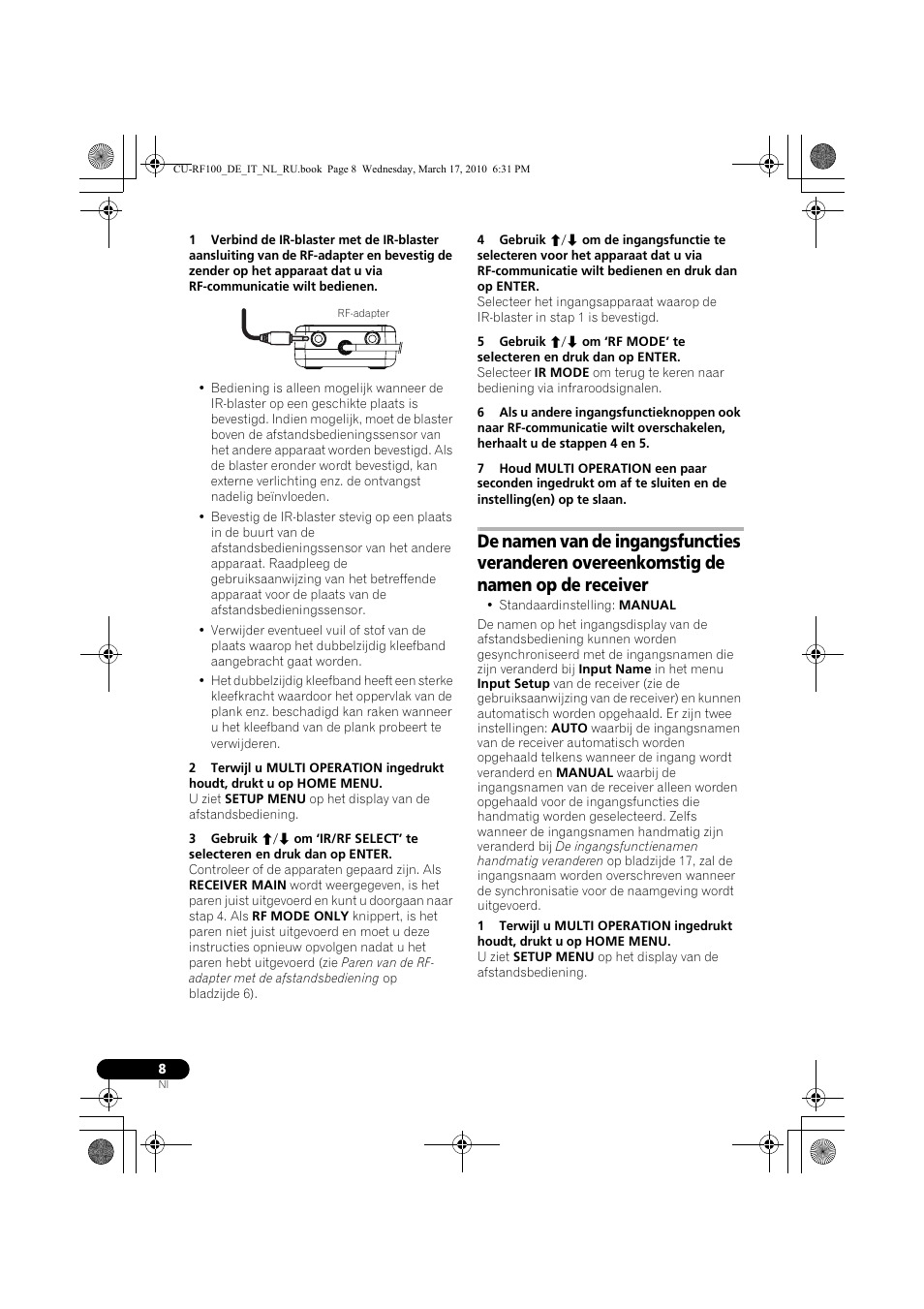 Pioneer CU-RF100-U User Manual | Page 60 / 108