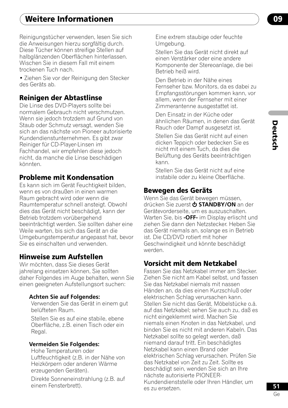 Weitere informationen 09 | Pioneer DV-550 User Manual | Page 109 / 116