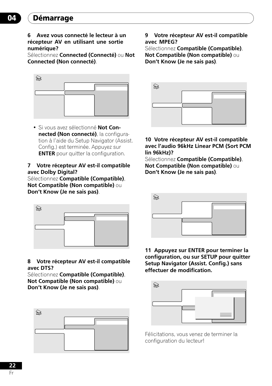 Démarrage 04 | Pioneer DV-550 User Manual | Page 22 / 116