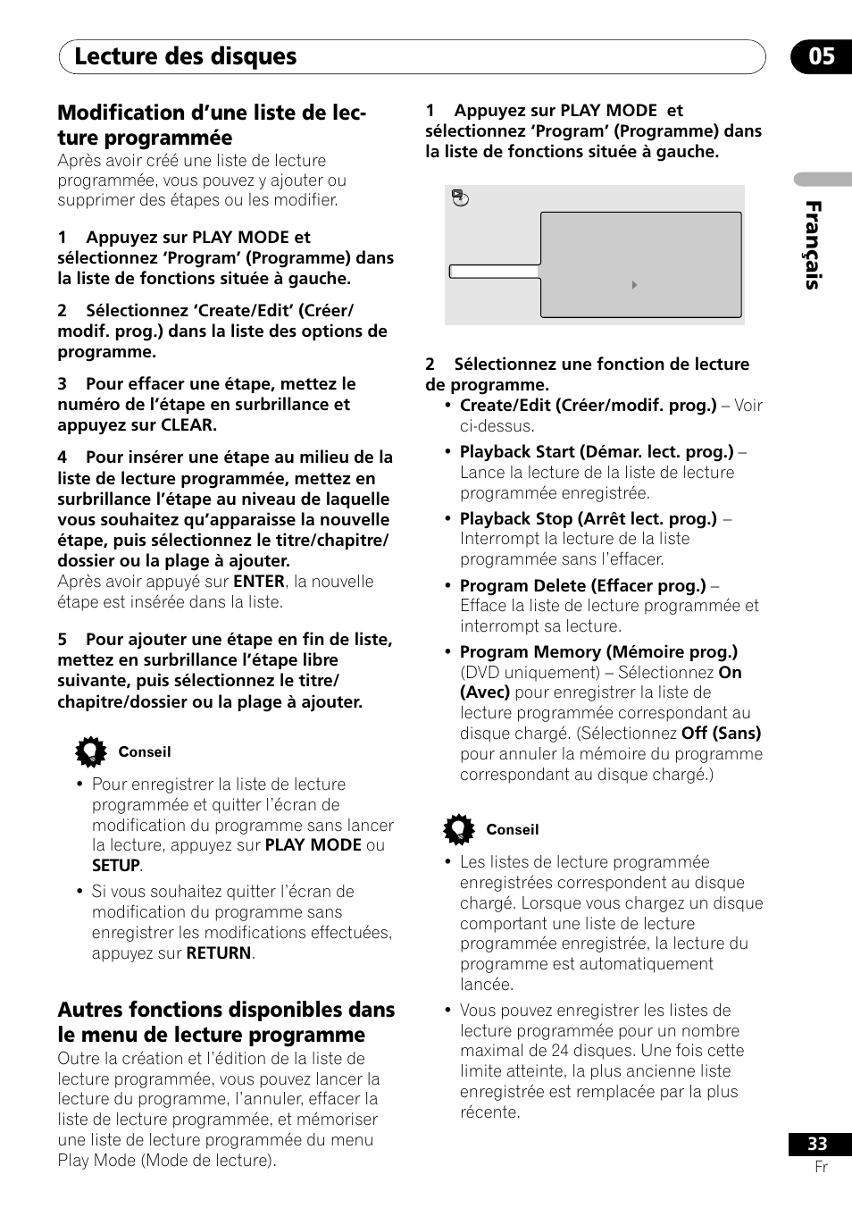 Lecture des disques 05 | Pioneer DV-550 User Manual | Page 33 / 116