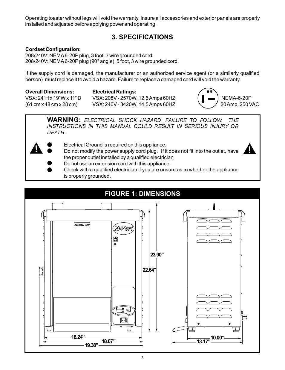 APW Wyott VSX User Manual | Page 3 / 20