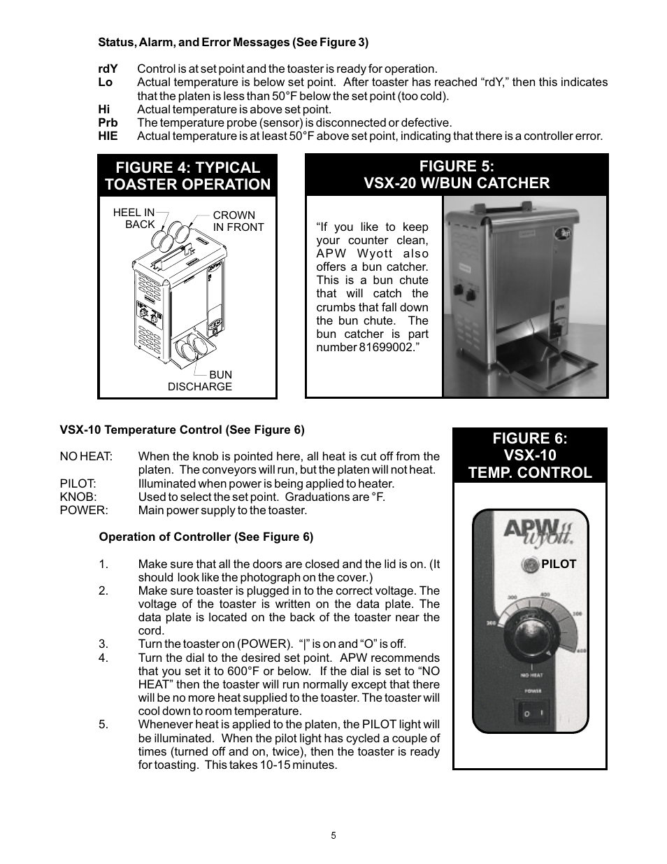 Figure 6: vsx-10 temp. control | APW Wyott VSX User Manual | Page 5 / 20