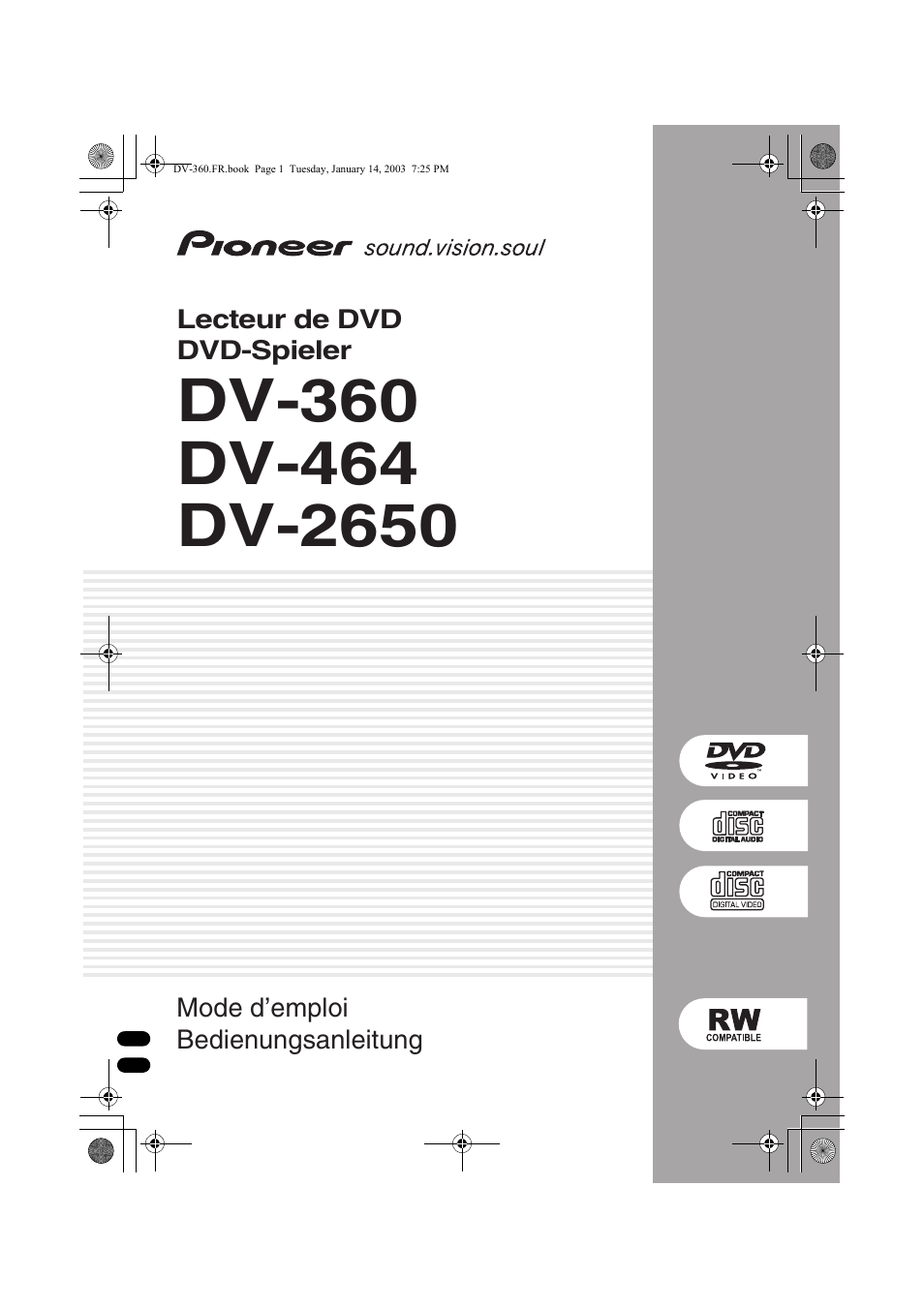 Pioneer DV-2650-S User Manual | 128 pages