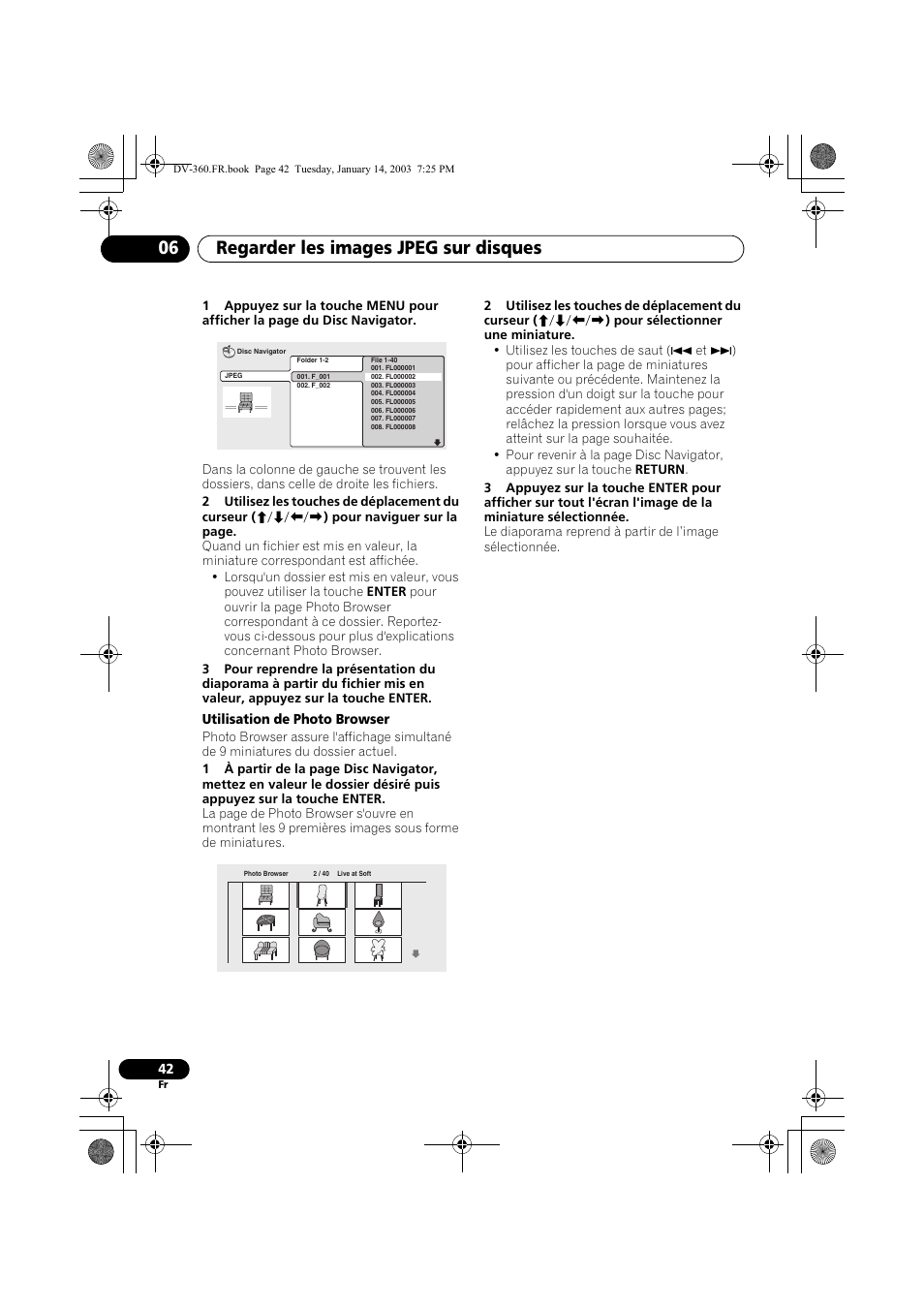 Regarder les images jpeg sur disques 06 | Pioneer DV-2650-S User Manual | Page 42 / 128