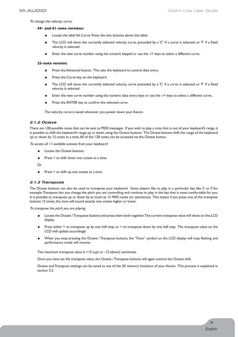 Axiom Audio Electronic Keyboard User Manual | Page 10 / 51