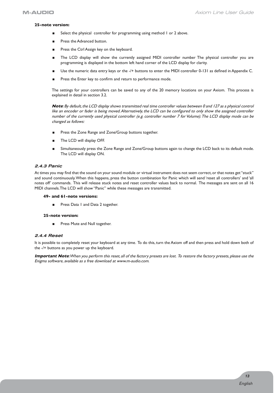 Axiom Audio Electronic Keyboard User Manual | Page 14 / 51