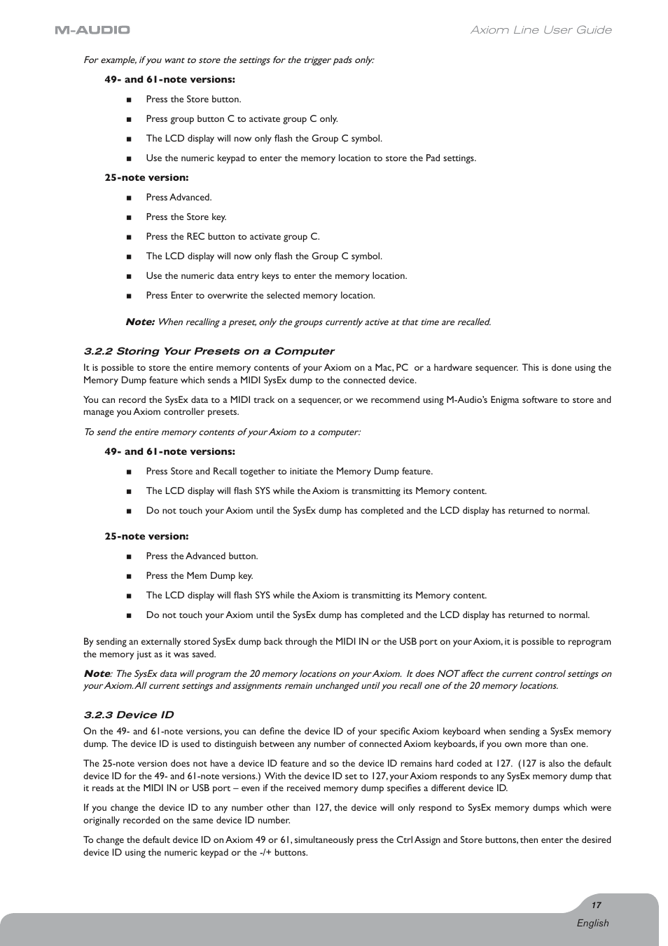 Axiom Audio Electronic Keyboard User Manual | Page 18 / 51