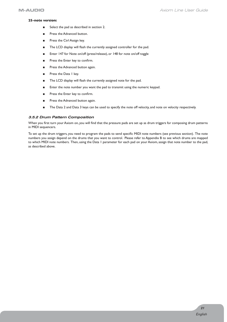 Axiom Audio Electronic Keyboard User Manual | Page 22 / 51
