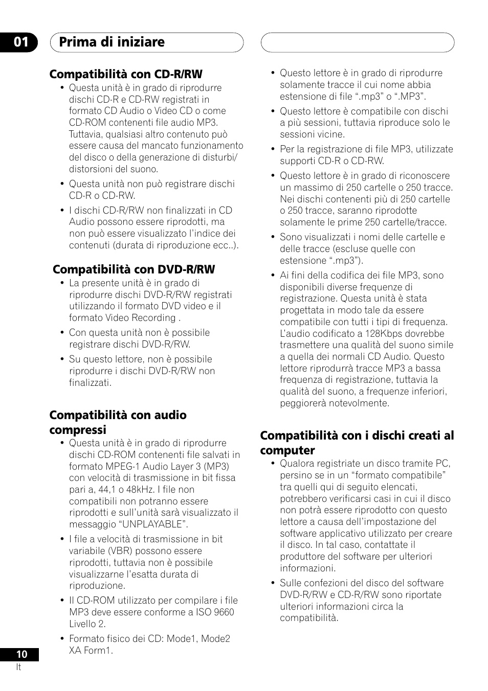 Prima di iniziare 01 | Pioneer NS-DV1000 User Manual | Page 10 / 180