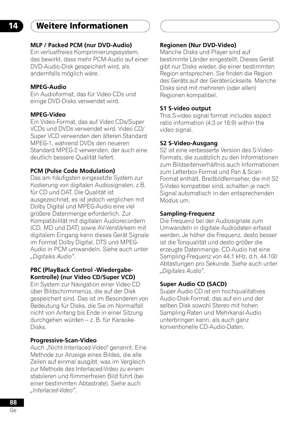 Weitere informationen 14 | Pioneer NS-DV1000 User Manual | Page 176 / 180
