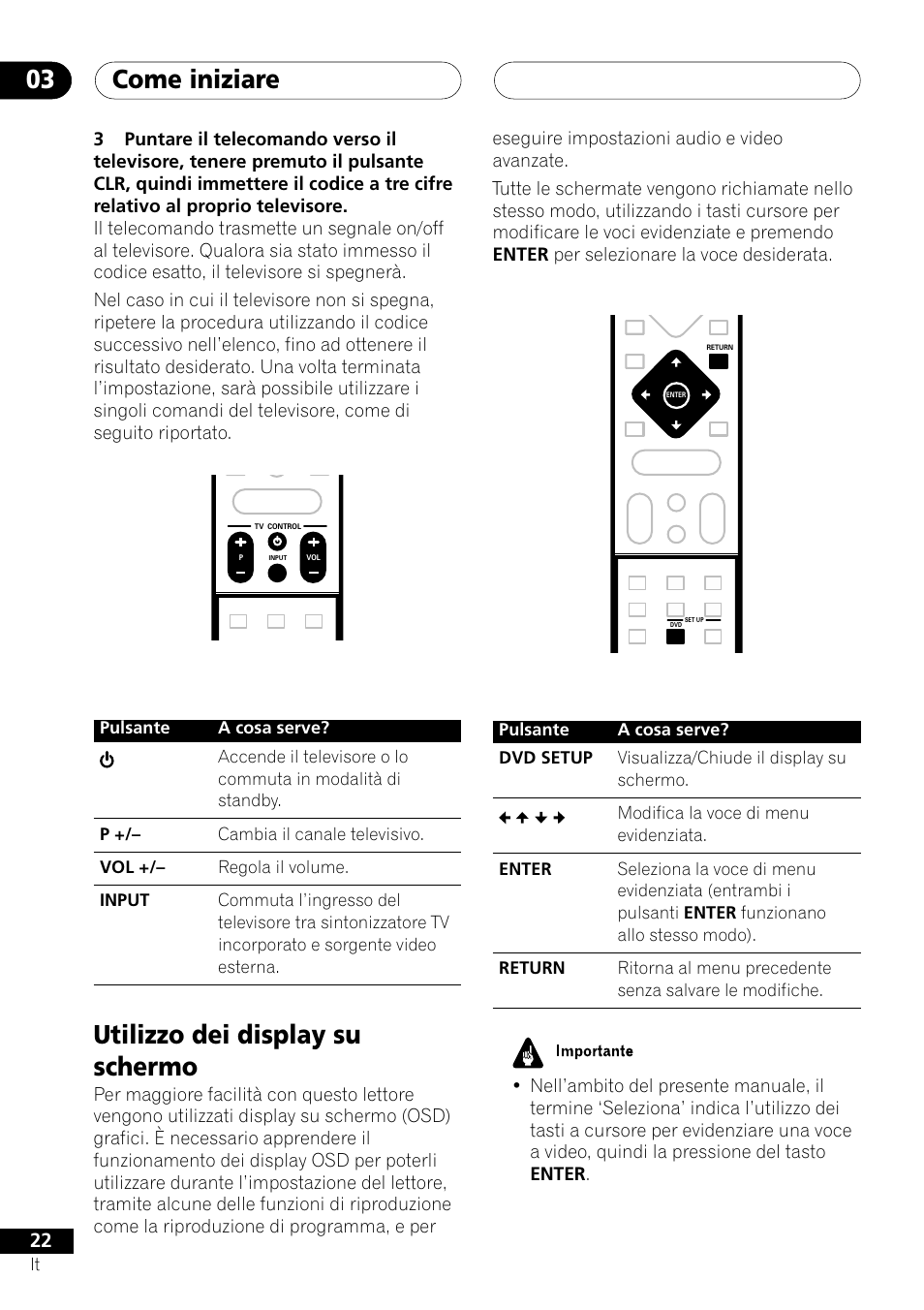 Utilizzo dei display su schermo, Come iniziare 03 | Pioneer NS-DV1000 User Manual | Page 22 / 180