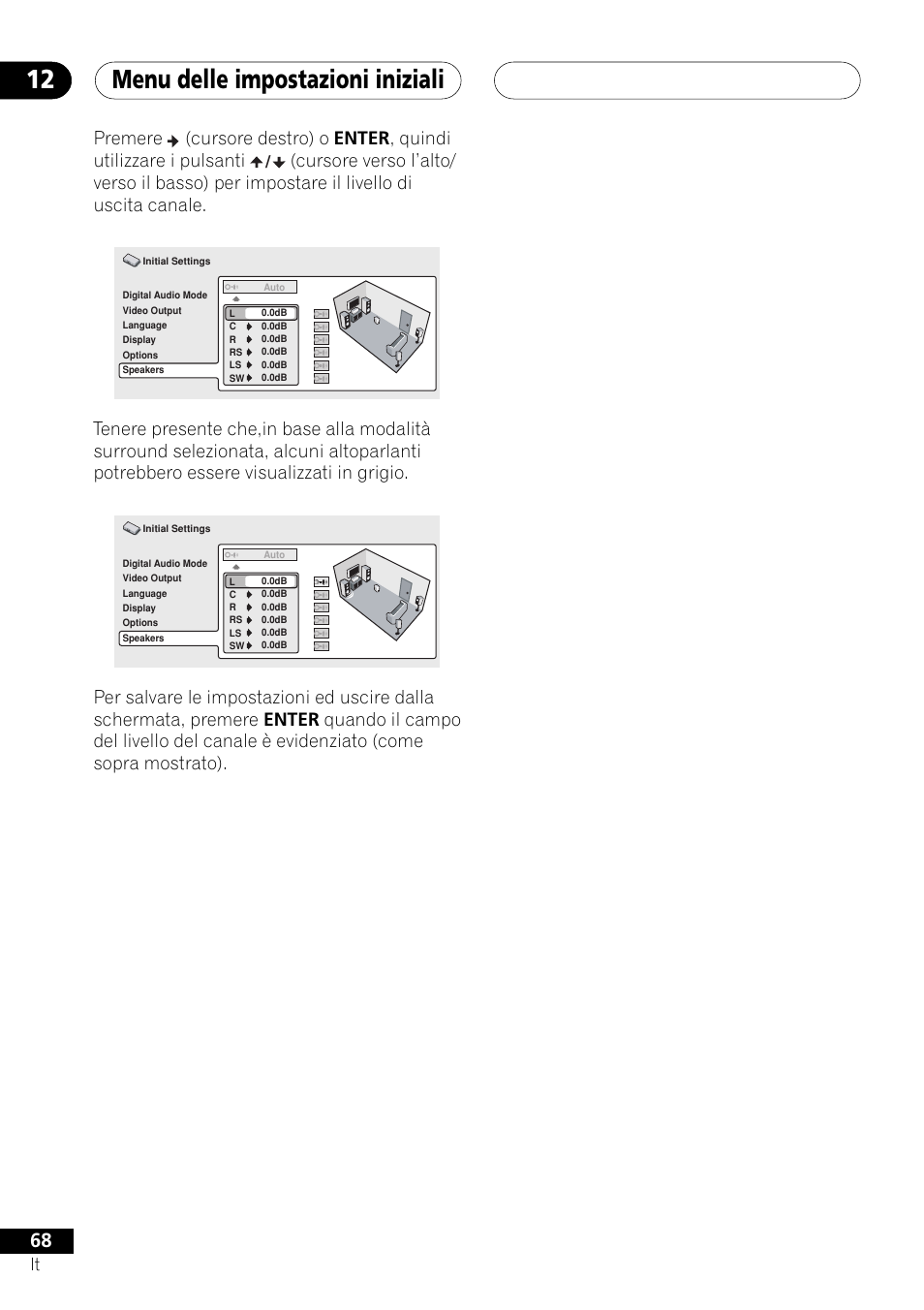 Menu delle impostazioni iniziali 12 | Pioneer NS-DV1000 User Manual | Page 68 / 180