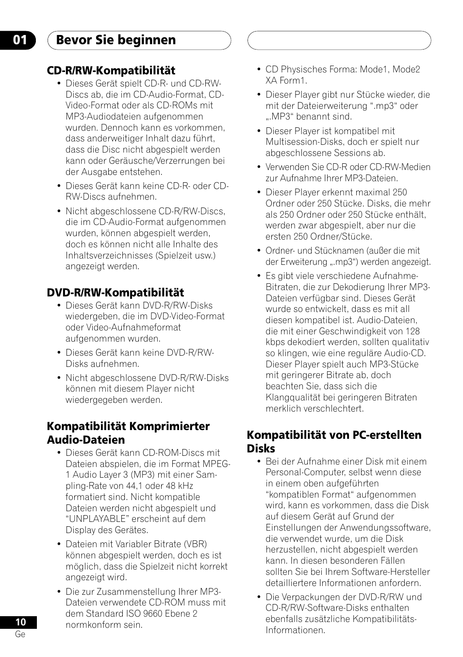 Bevor sie beginnen 01 | Pioneer NS-DV1000 User Manual | Page 98 / 180