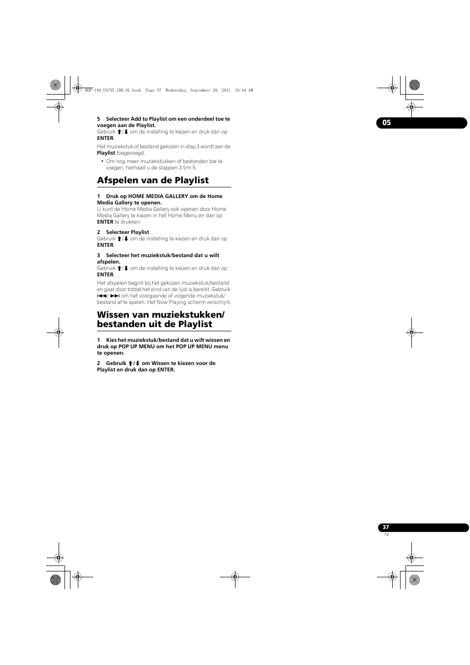 Afspelen van de playlist | Pioneer BDP-140 User Manual | Page 223 / 308