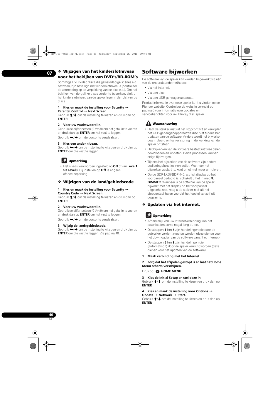 Software bijwerken | Pioneer BDP-140 User Manual | Page 232 / 308