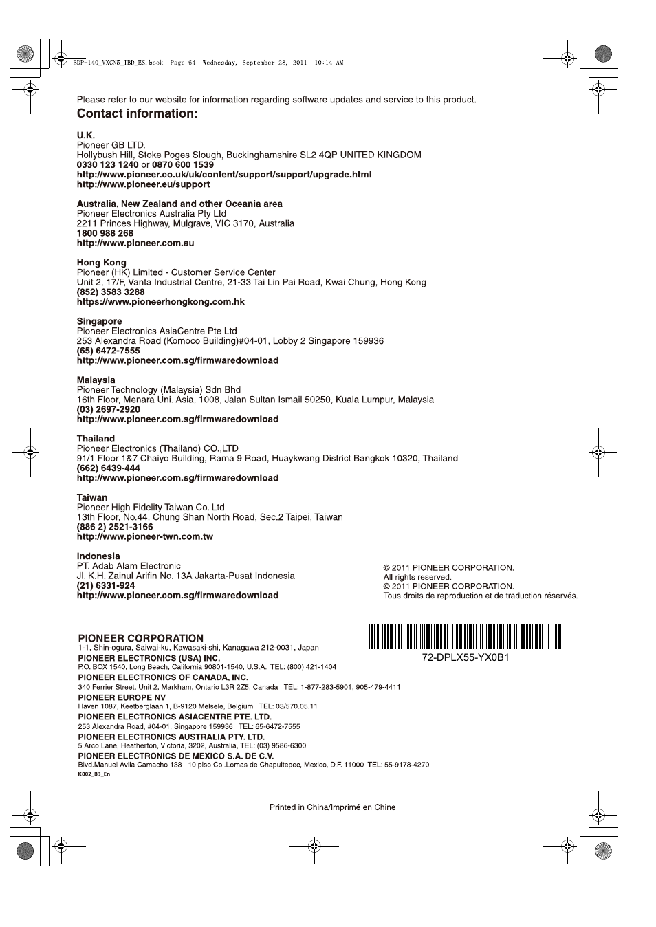 Pioneer BDP-140 User Manual | Page 308 / 308