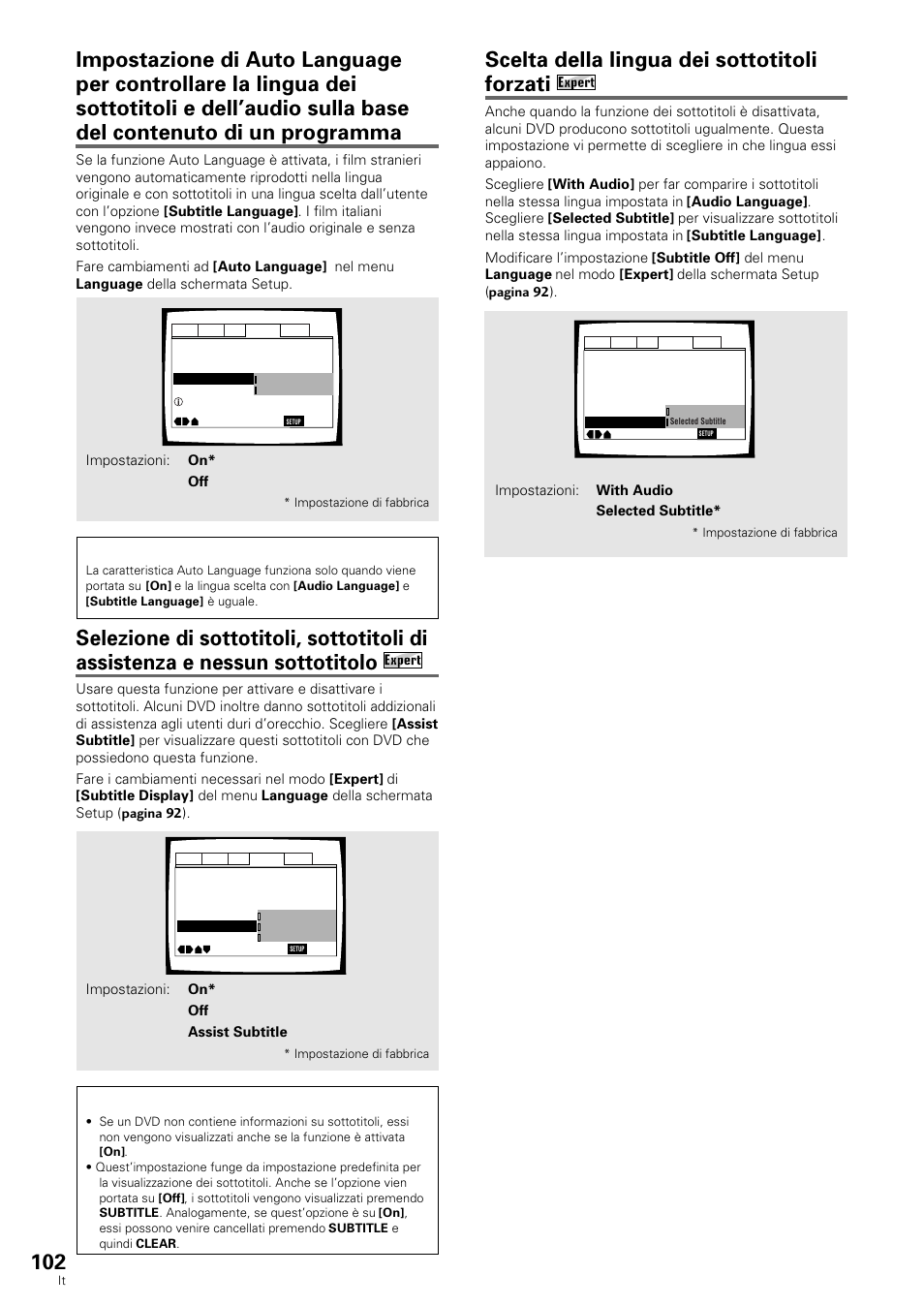 Scelta della lingua dei sottotitoli forzati | Pioneer DV-636D User Manual | Page 102 / 128