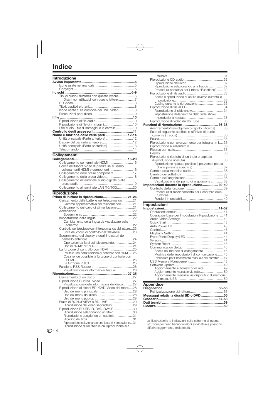 Uzioni per l’uso, Riproduttore di blu-ray disc, Indice | Pioneer BDP-333 User Manual | Page 126 / 304