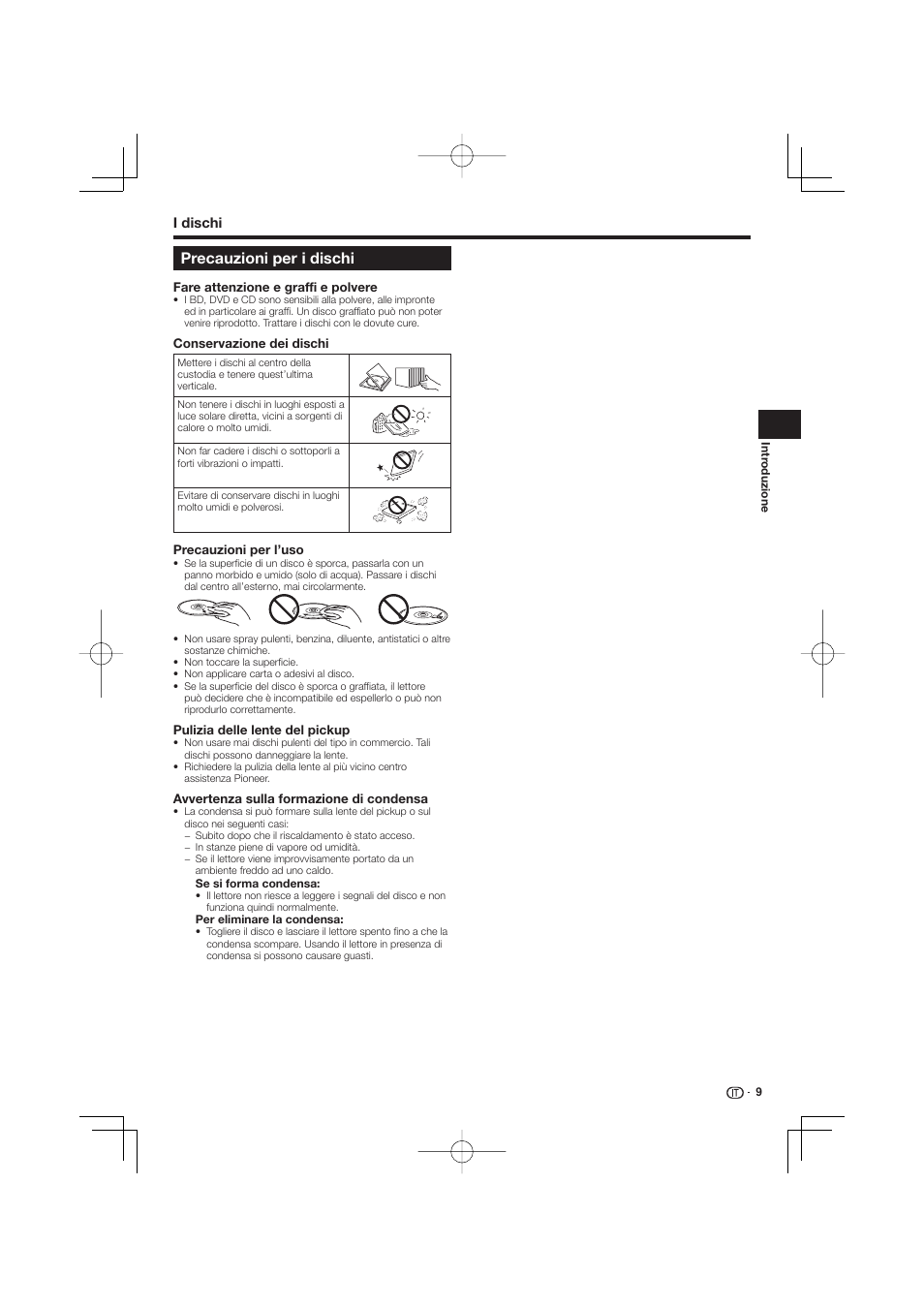 Precauzioni per i dischi | Pioneer BDP-333 User Manual | Page 131 / 304