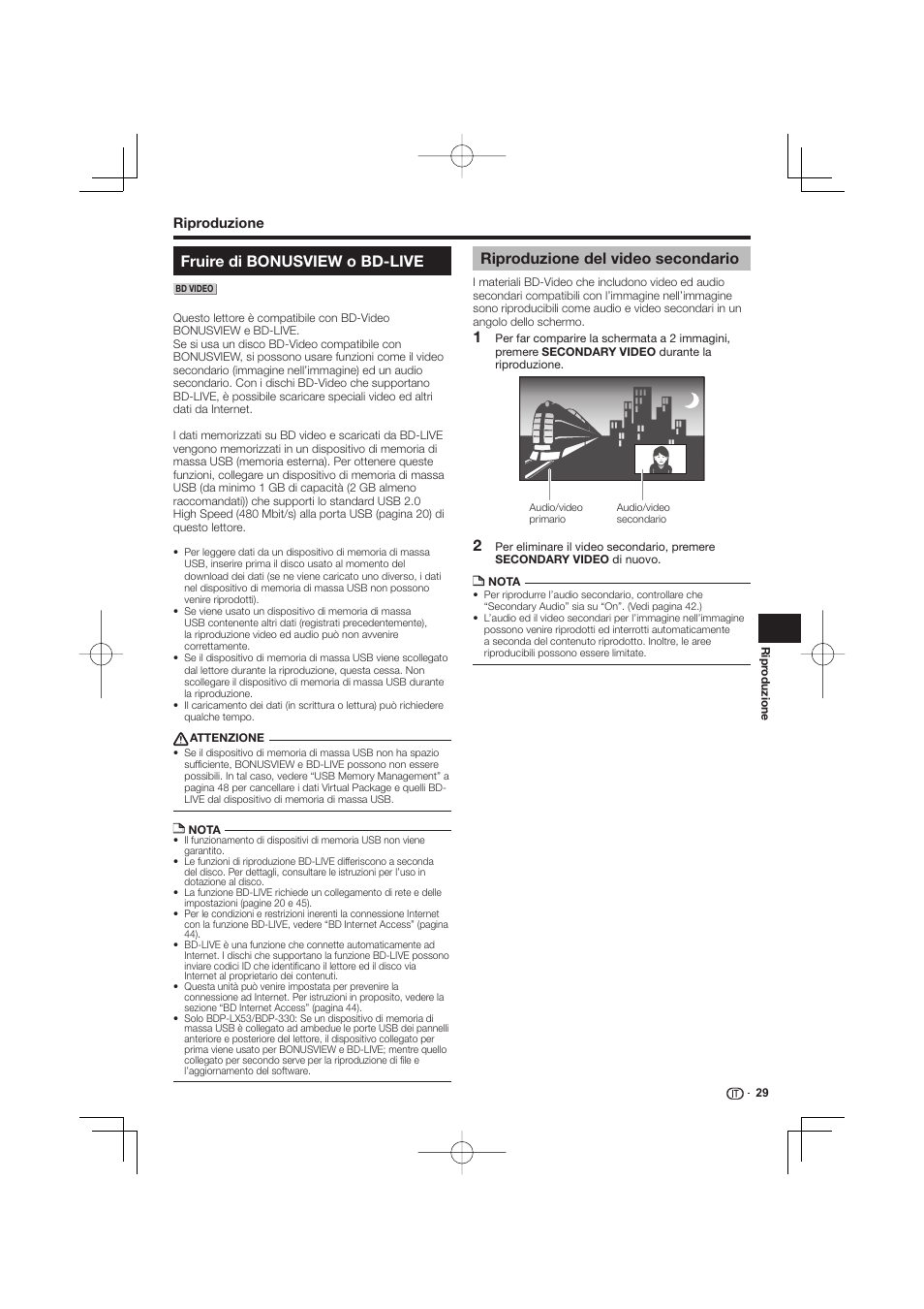 Fruire di bonusview o bd-live, Riproduzione del video secondario | Pioneer BDP-333 User Manual | Page 151 / 304