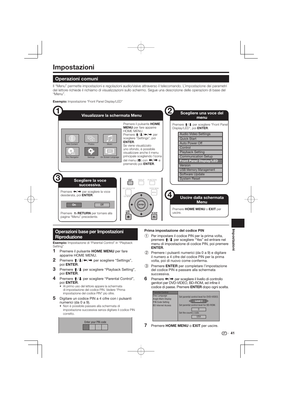 Impostazioni -52, Impostazioni, Operazioni comuni | Operazioni base per impostazioni riproduzione | Pioneer BDP-333 User Manual | Page 163 / 304