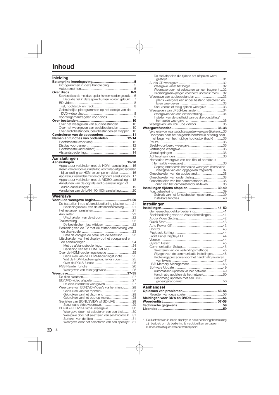 Handleiding | manual de instr, Blu-ray disc speler, Inhoud | Pioneer BDP-333 User Manual | Page 184 / 304