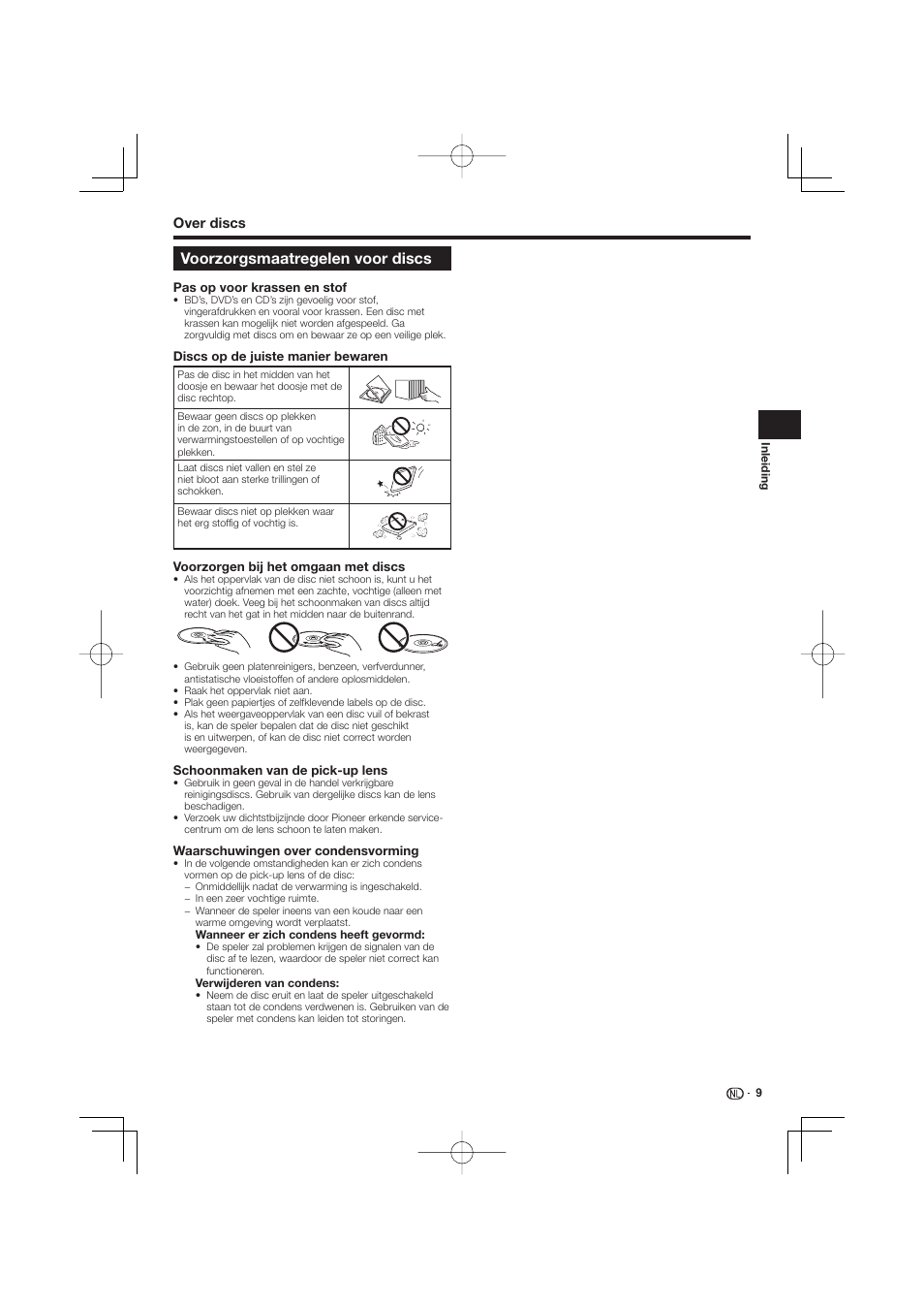 Voorzorgsmaatregelen voor discs | Pioneer BDP-333 User Manual | Page 189 / 304