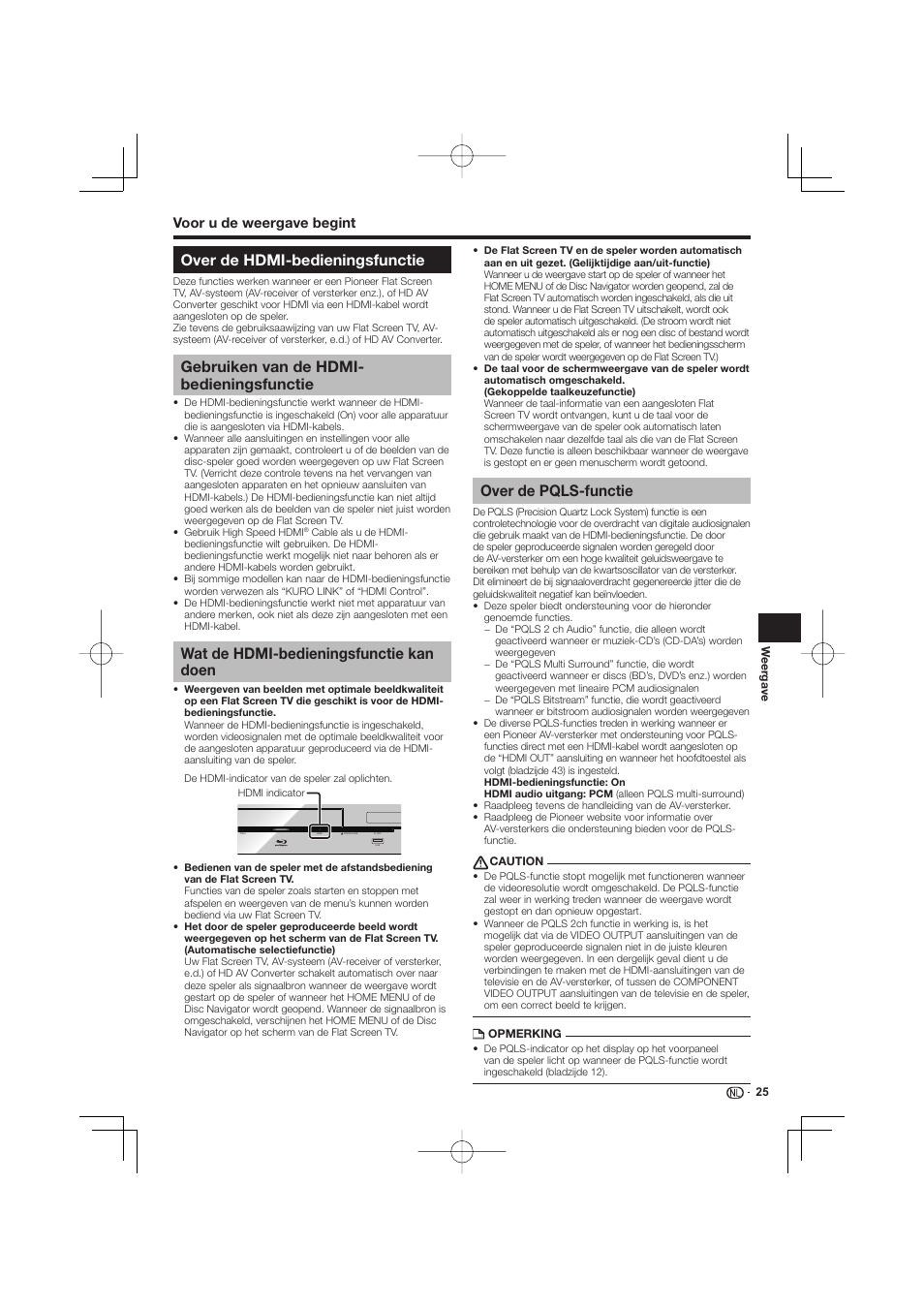 Over de hdmi-bedieningsfunctie, Gebruiken van de hdmi- bedieningsfunctie, Wat de hdmi-bedieningsfunctie kan doen | Over de pqls-functie, Voor u de weergave begint | Pioneer BDP-333 User Manual | Page 205 / 304