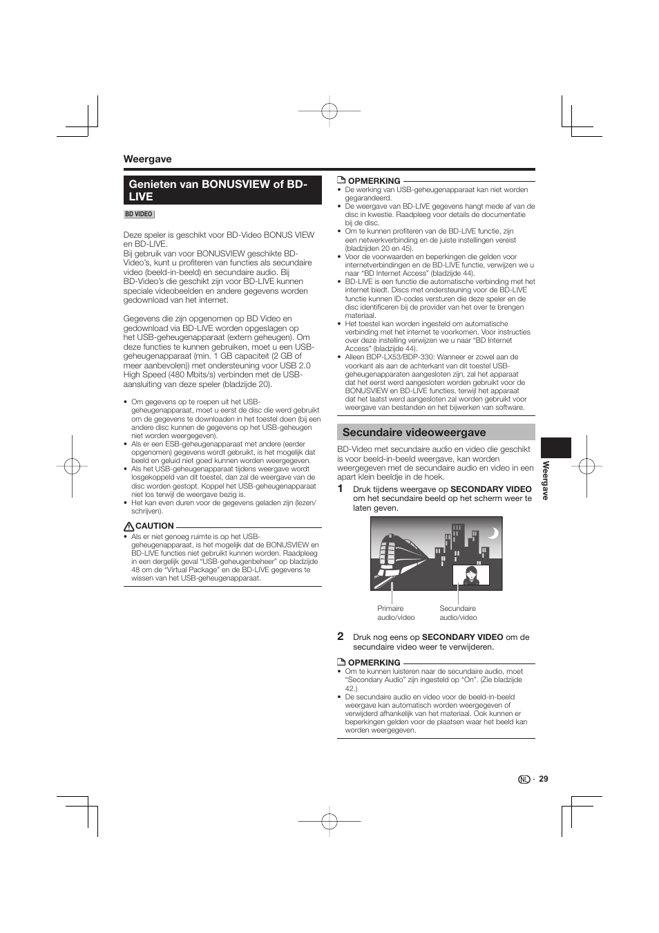 Genieten van bonusview of bd-live, Secundaire videoweergave, Genieten van bonusview of bd- live | Pioneer BDP-333 User Manual | Page 209 / 304