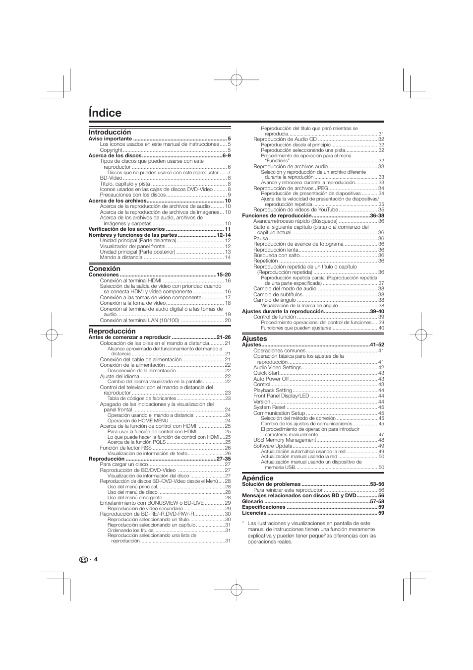 Ucciones, Reproductor de blu-ray disc, Índice | Introducción, Conexión, Reproducción, Ajustes, Apéndice | Pioneer BDP-333 User Manual | Page 242 / 304