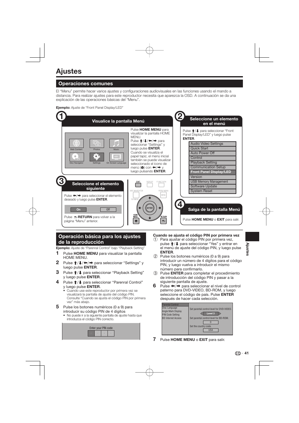 Ajustes -52, Reproducción, Ajustes | Operaciones comunes | Pioneer BDP-333 User Manual | Page 279 / 304