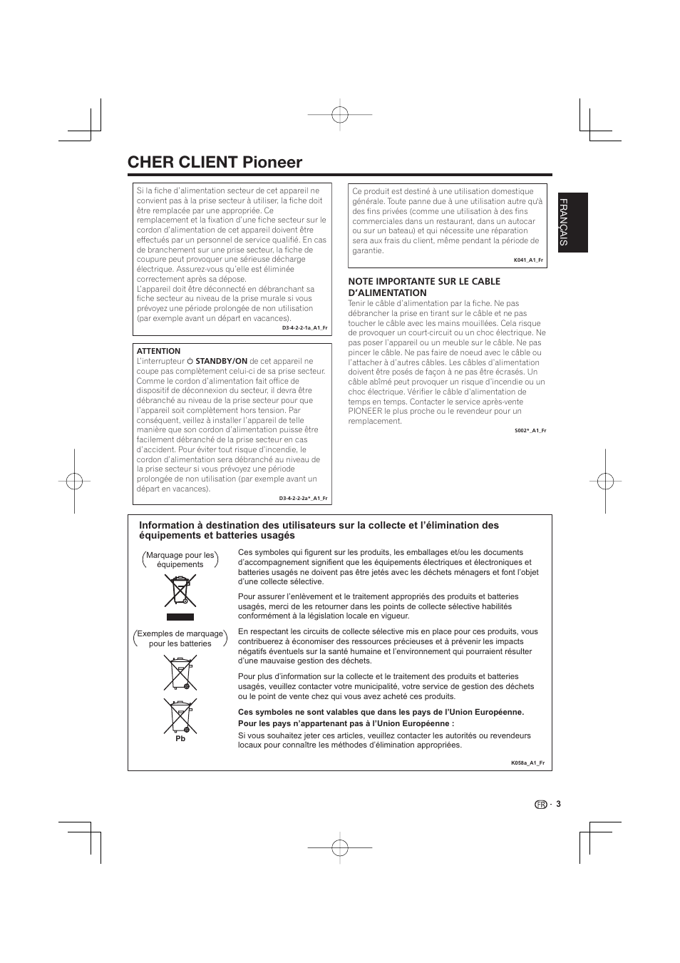 Cher client pioneer | Pioneer BDP-333 User Manual | Page 3 / 304