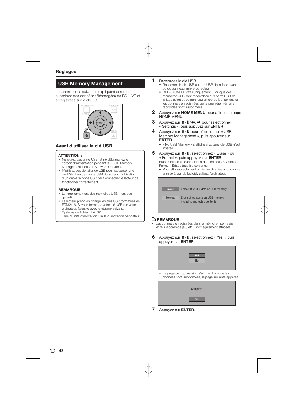 Usb memory management | Pioneer BDP-333 User Manual | Page 48 / 304