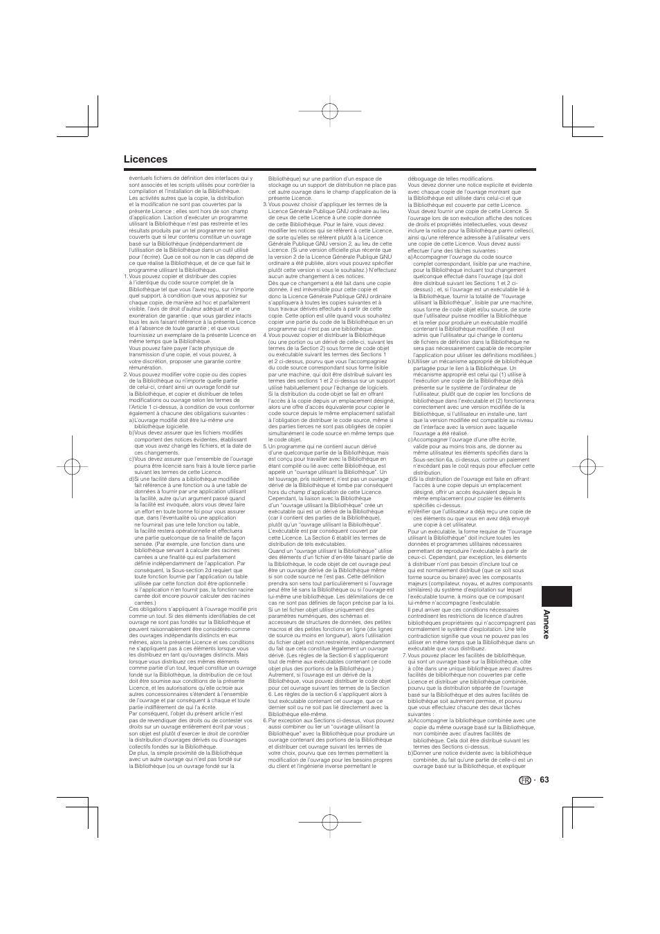 Licences, Annexe 63 | Pioneer BDP-333 User Manual | Page 63 / 304